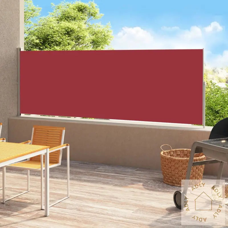 Uttrekkbar Sidemarkise 220X500 Cm Rød