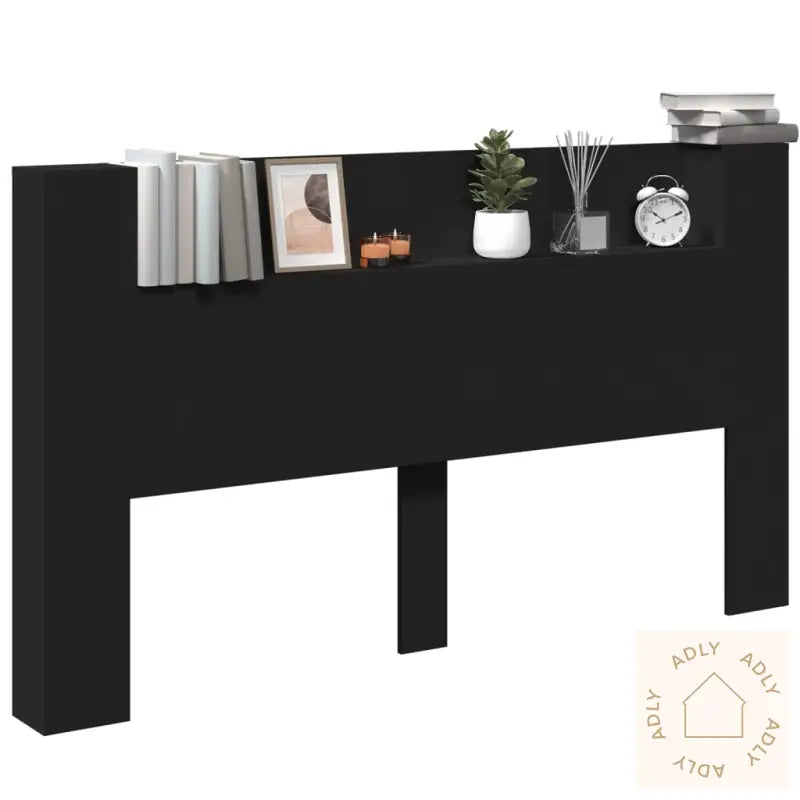 Hodegavl Skap Med Led Svart 180X16,5X103,5 Cm