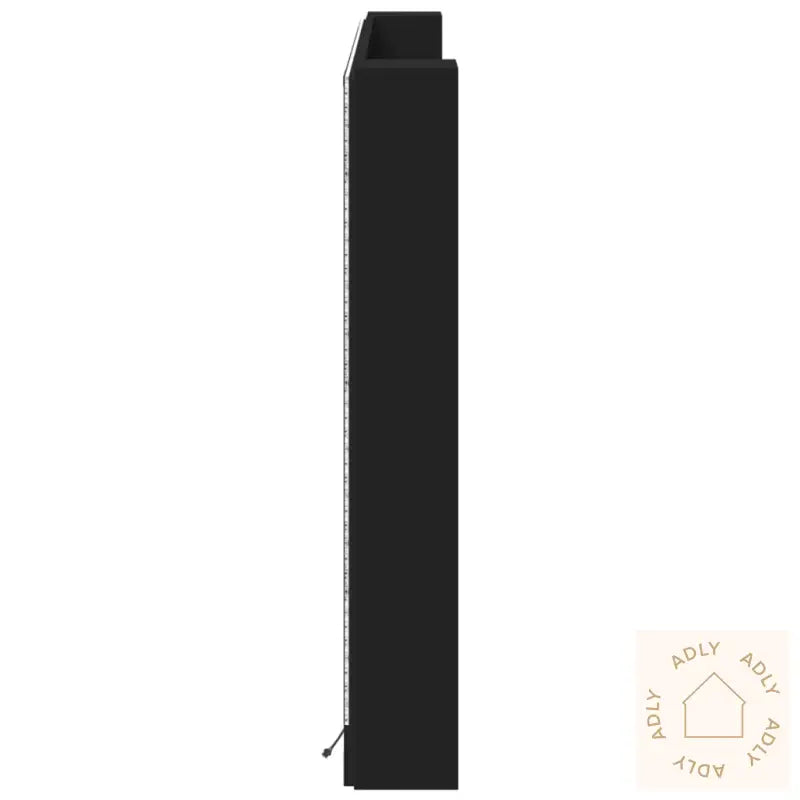 Hodegavl Skap Med Led Svart 180X16,5X103,5 Cm