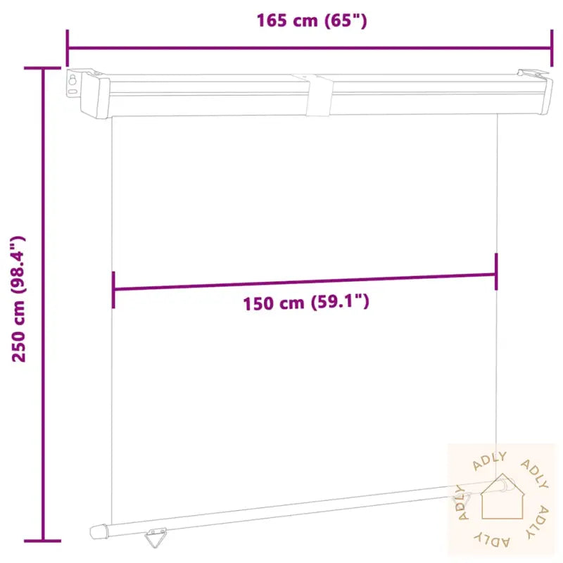 Sidemarkise For Balkong 165X250 Cm Rød