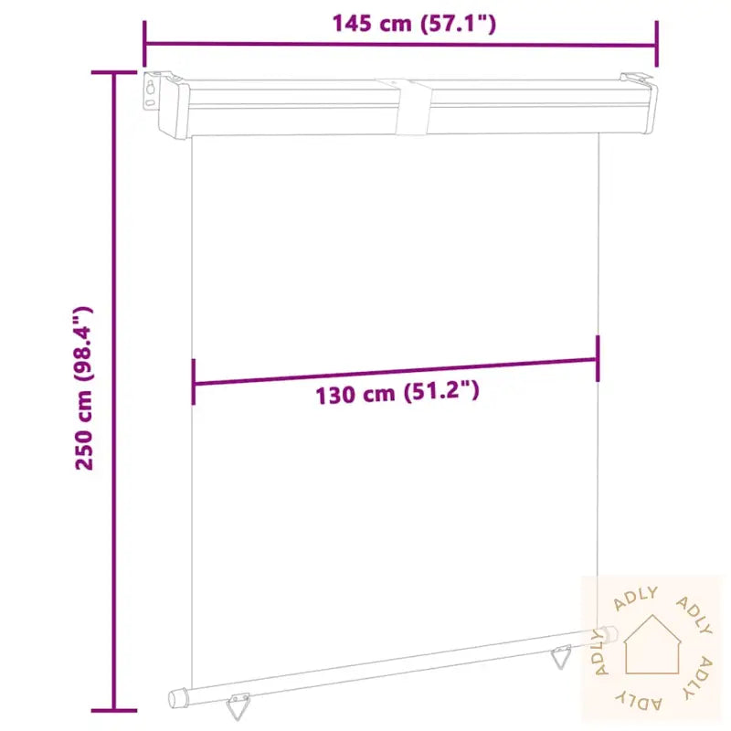 Sidemarkise For Balkong 145X250 Cm Brun