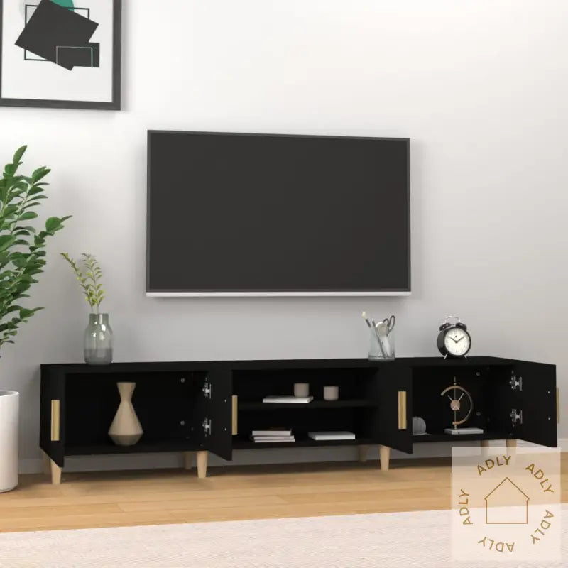 Tv-Benk Svart 180X31,5X40 Cm Konstruert Tre