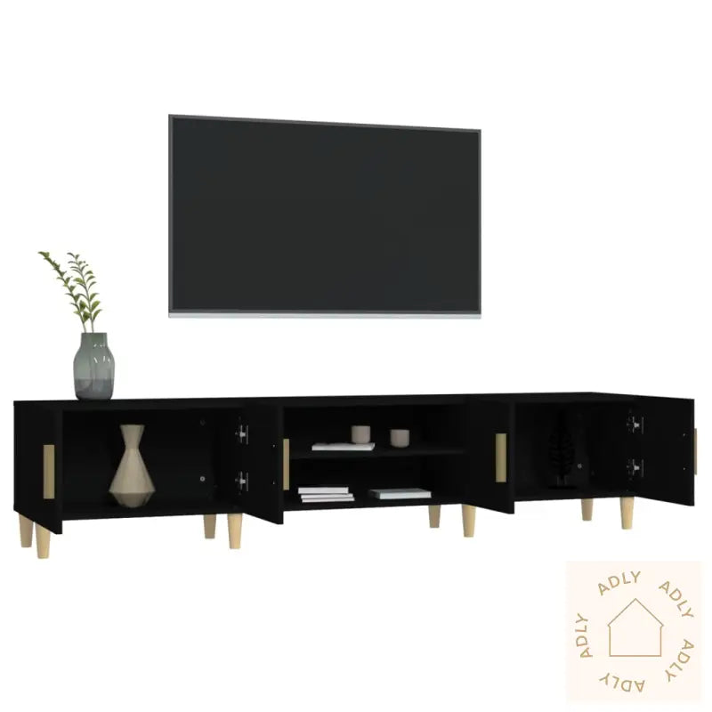 Tv-Benk Svart 180X31,5X40 Cm Konstruert Tre