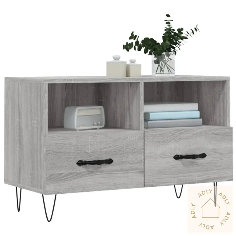 Tv-Benk Grå Sonoma 80X36X50 Cm Konstruert Tre