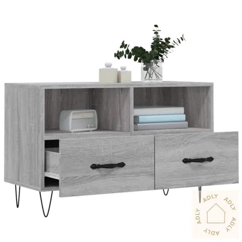 Tv-Benk Grå Sonoma 80X36X50 Cm Konstruert Tre
