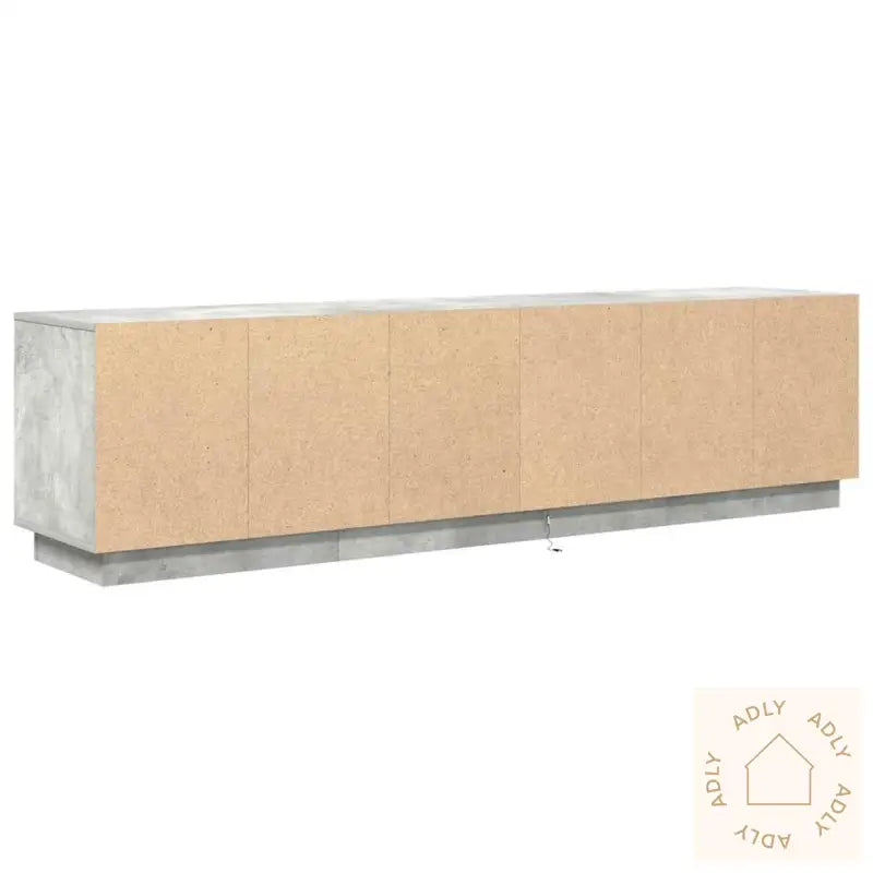 Tv-Benk Med Led-Lys Betonggrå 193,5X41X50 Cm