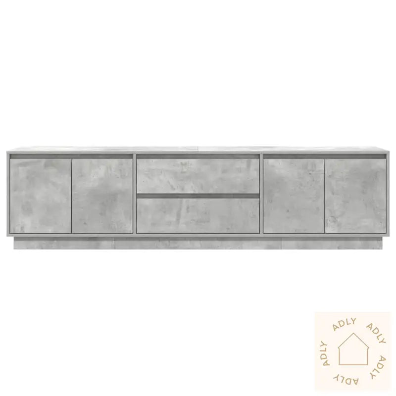 Tv-Benk Med Led-Lys Betonggrå 193,5X41X50 Cm