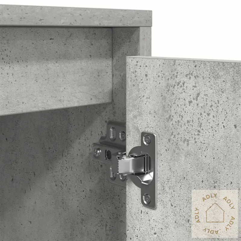 Tv-Benk Med Led-Lys Betonggrå 193,5X41X50 Cm