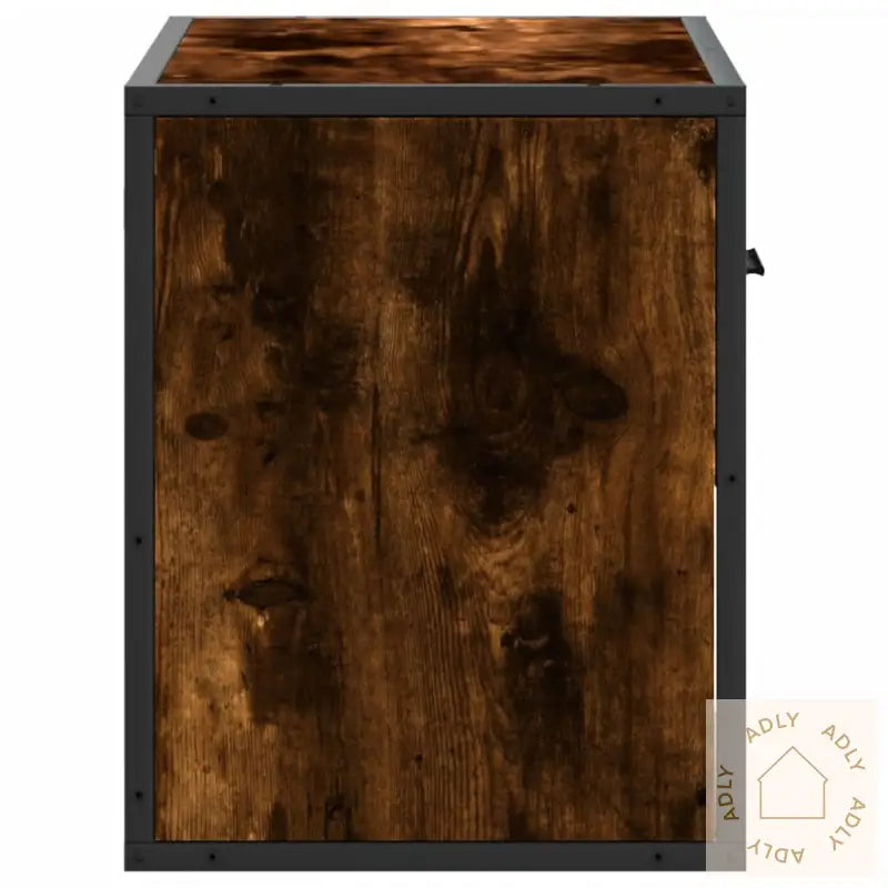 Tv-Benk Røkt Eik 60X31X39,5 Cm Konstruert Tre Og Metall