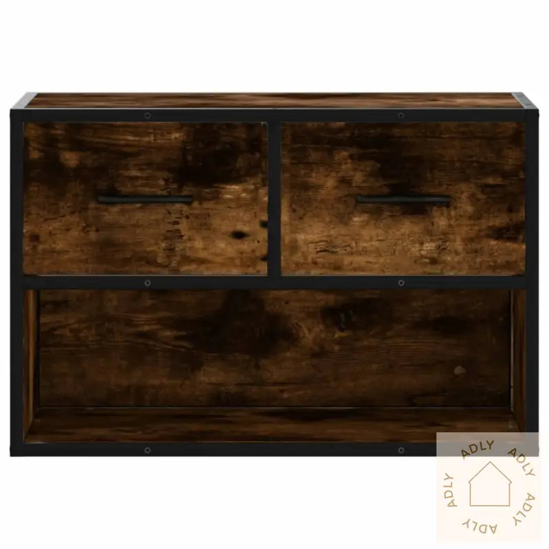 Tv-Benk Røkt Eik 60X31X39,5 Cm Konstruert Tre Og Metall