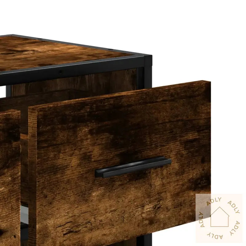 Tv-Benk Røkt Eik 60X31X39,5 Cm Konstruert Tre Og Metall