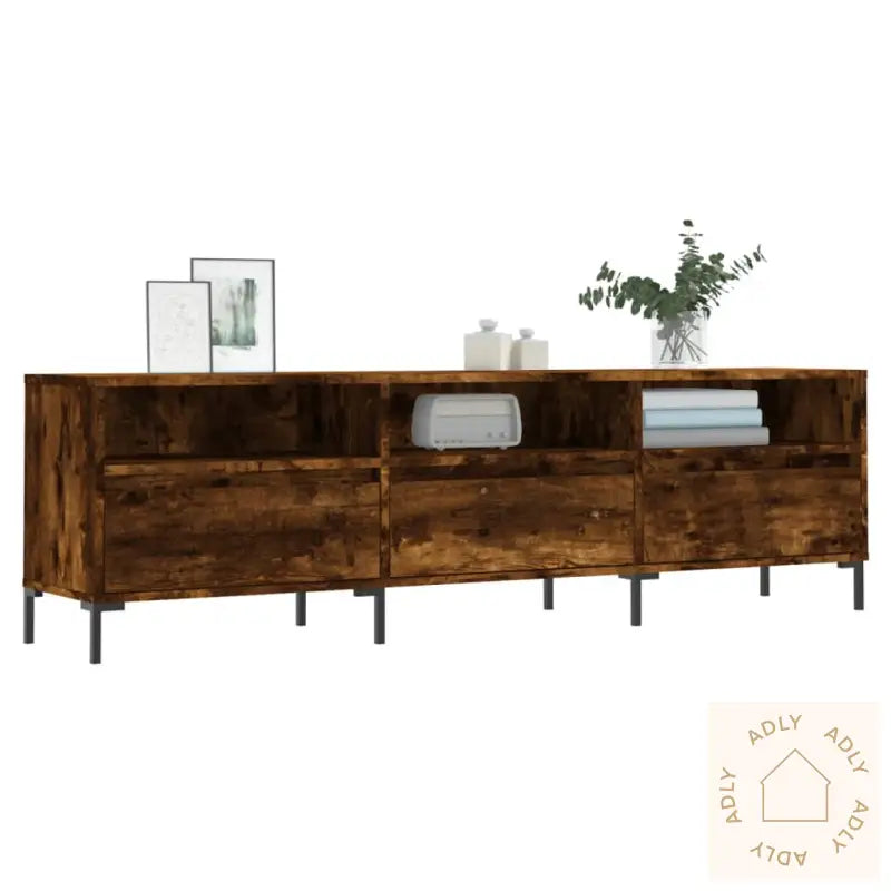 Tv-Benk Røkt Eik 150X30X44,5 Cm Konstruert Tre