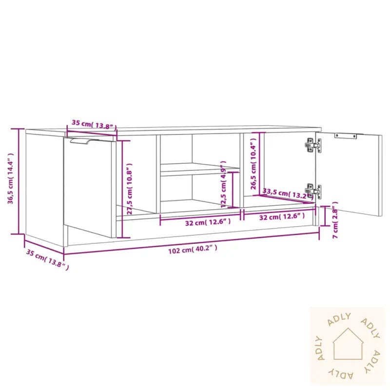 Tv-Benk Svart 102X35X36,5 Cm Konstruert Tre