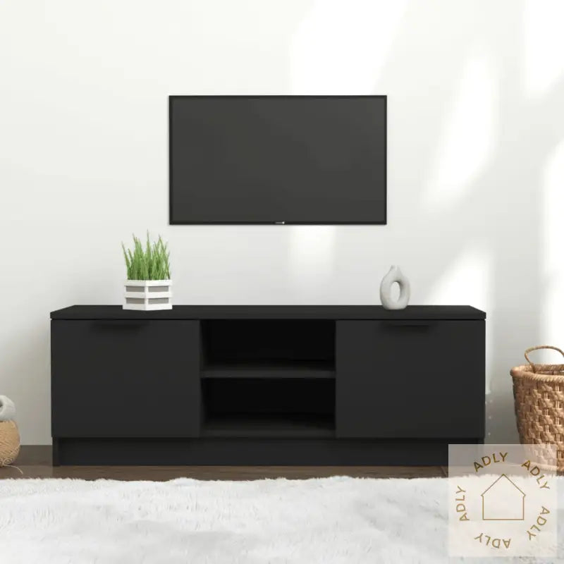 Tv-Benk Svart 102X35X36,5 Cm Konstruert Tre