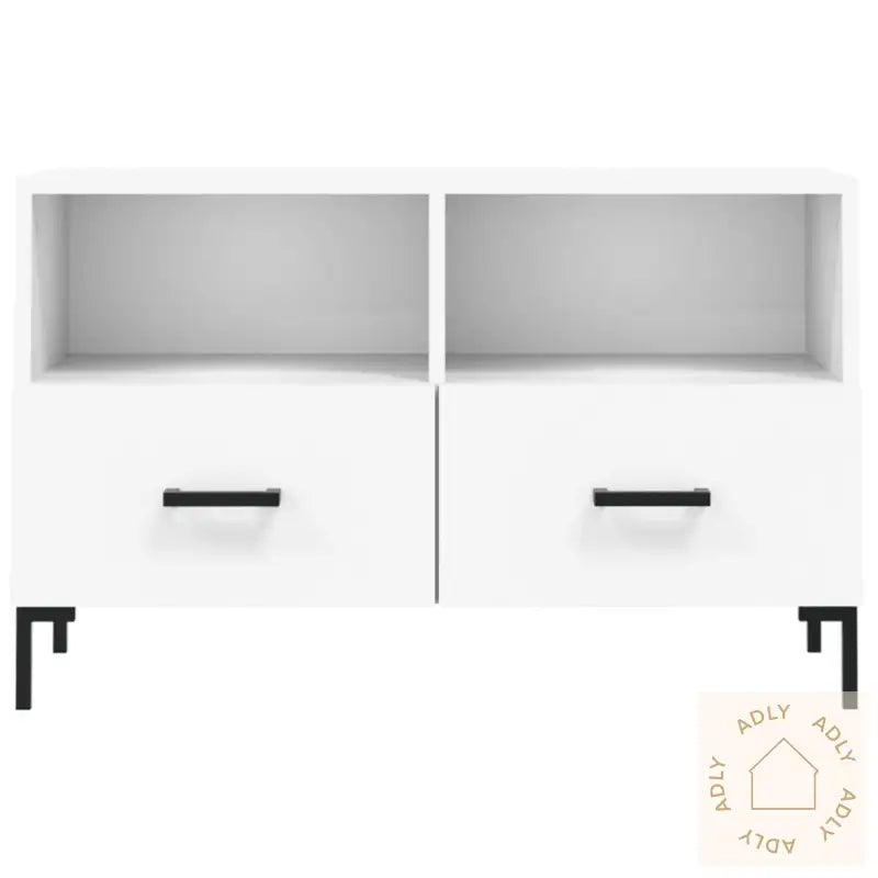 Tv-Benk Hvit 80X36X50 Cm Konstruert Tre