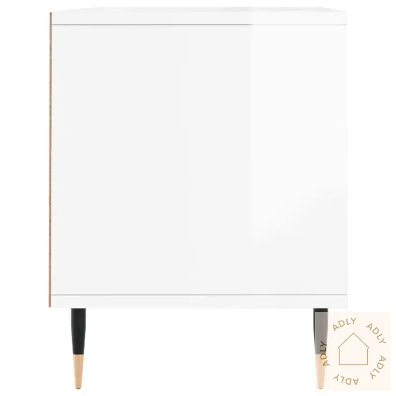 Tv-Benk Høyglans Hvit 100X34,5X44,5 Cm Konstruert Tre