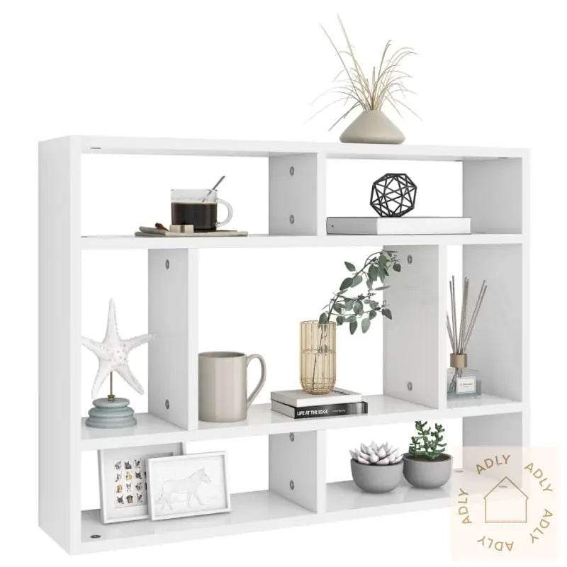 Vegghylle Hvit 75X16X55 Cm Konstruert Tre