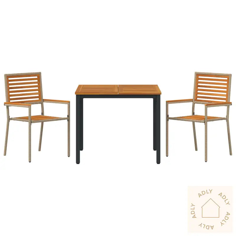 3 Delt Hage Spisegruppe Beige Poly Rottin Akacia