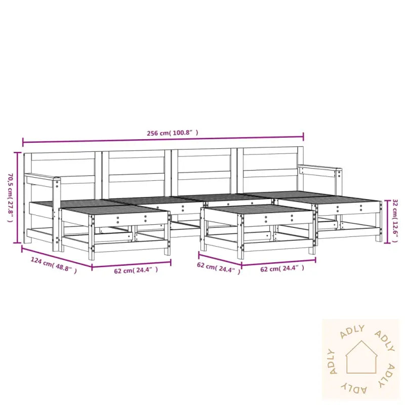 Hagesofagruppe 7 Deler Impregnert Furu