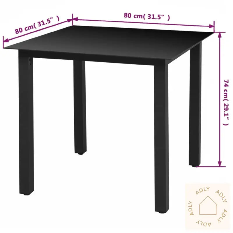 Hagespisegruppe Med Puter 3 Deler Polyrotting Svart