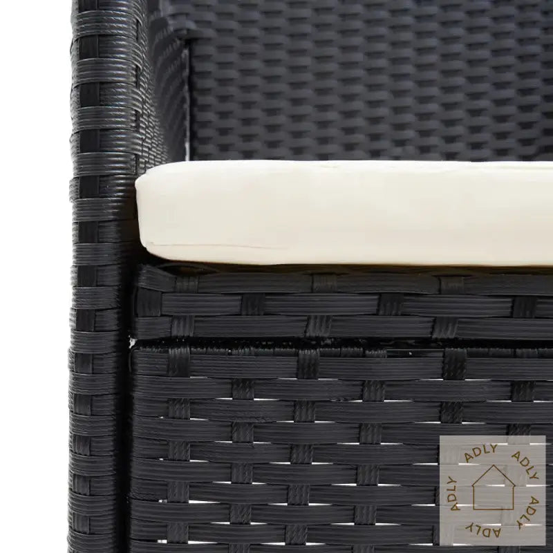 Hagespisegruppe Med Puter 3 Deler Polyrotting Svart