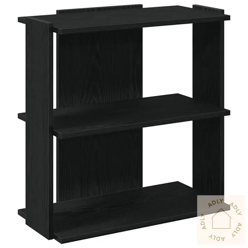 Bokhylle 3 Etasjer Svart 60X30X60 Cm Konstruert Tre