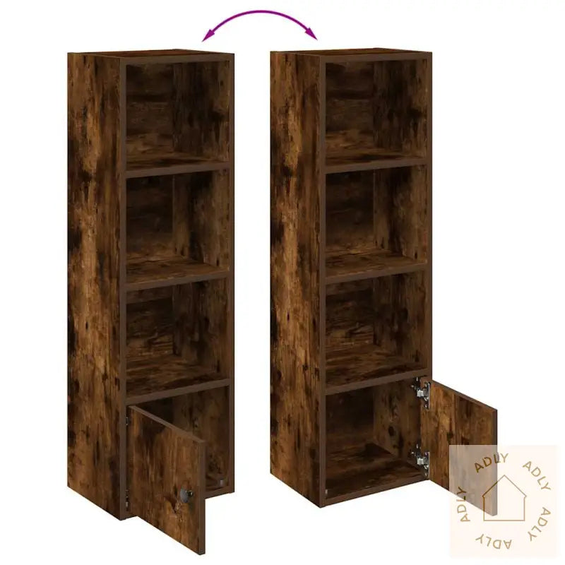 Bokhylle Røkt Eik 31X24X102 Cm Konstruert Tre