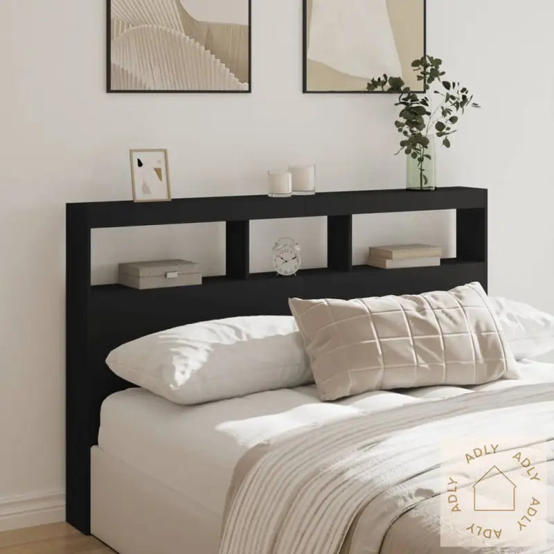 Hodegavl Skap Med Led Svart 160X17X102 Cm