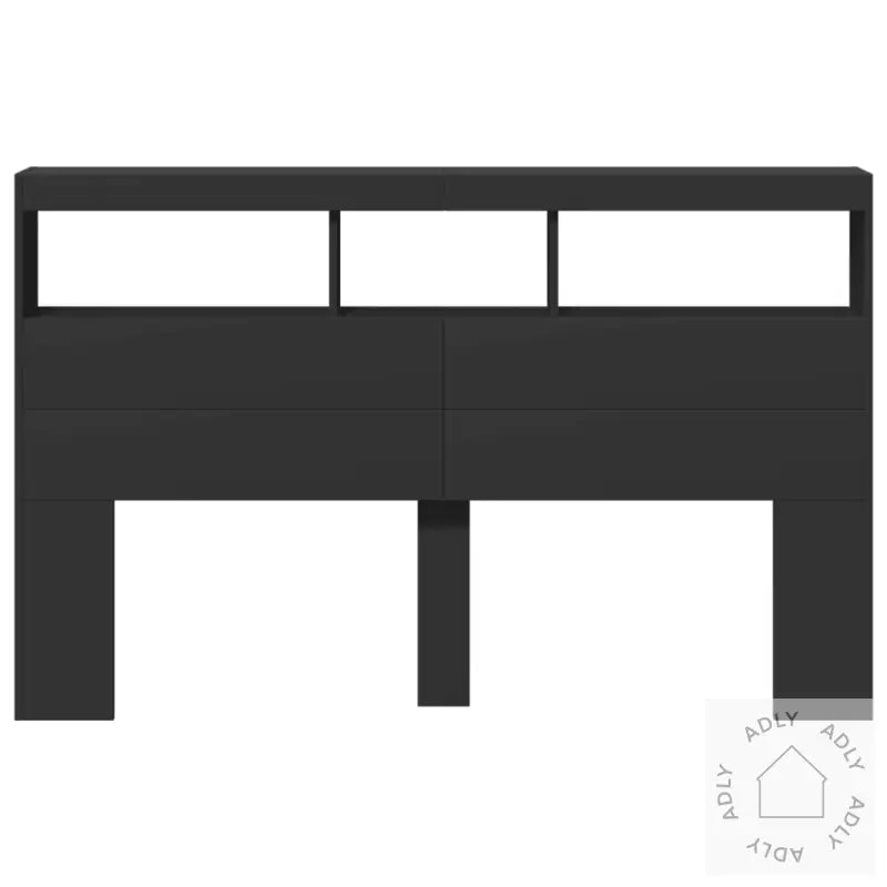 Hodegavl Skap Med Led Svart 160X17X102 Cm