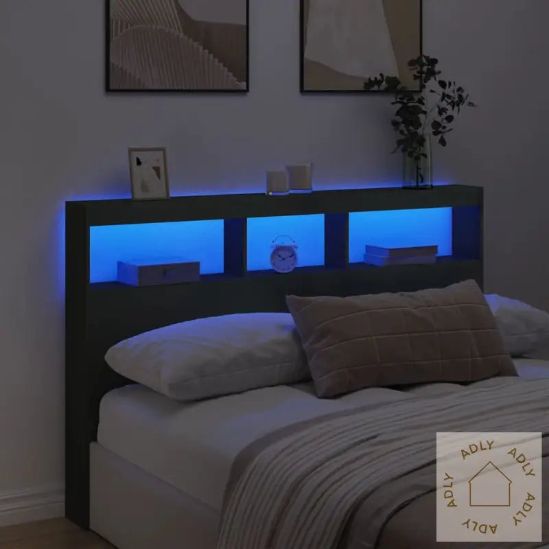 Hodegavl Skap Med Led Svart 160X17X102 Cm