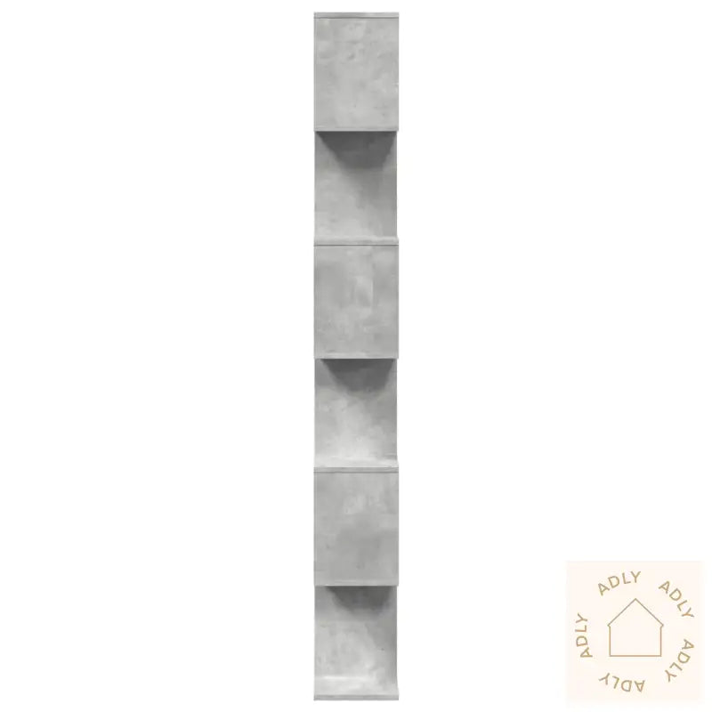 Romdeler Bokhylle 6 Lag Betonggrå 70X24X193 Cm Konstruert Tre