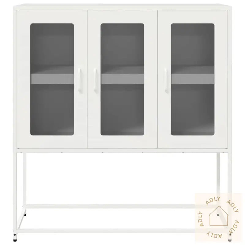 Skjenk Hvit 100,5X39X107 Cm Kaldvalset Stål