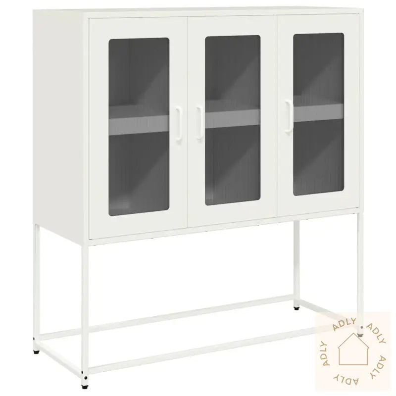 Skjenk Hvit 100,5X39X107 Cm Kaldvalset Stål