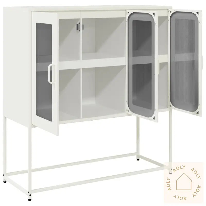 Skjenk Hvit 100,5X39X107 Cm Kaldvalset Stål