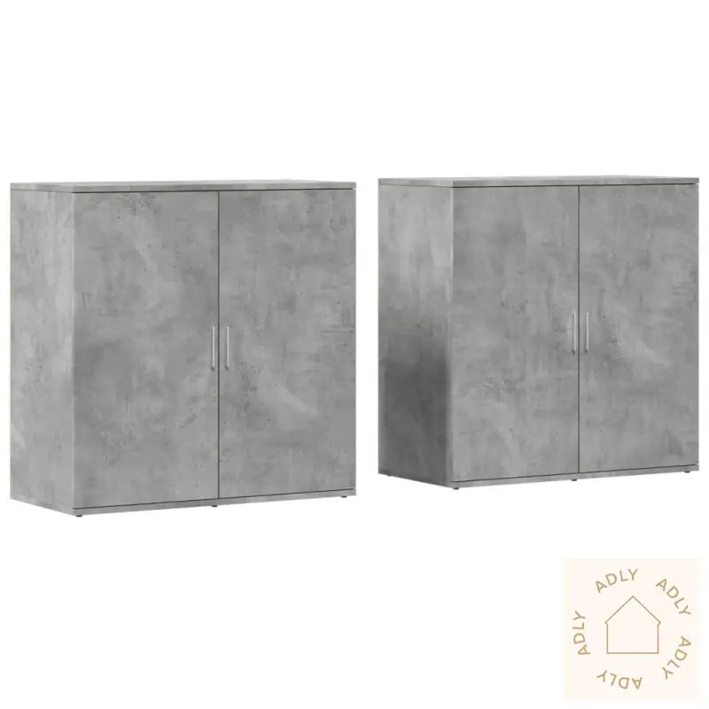 Skjenker 2 Stk Betonggrå 79X38X80 Cm Konstruert Tre