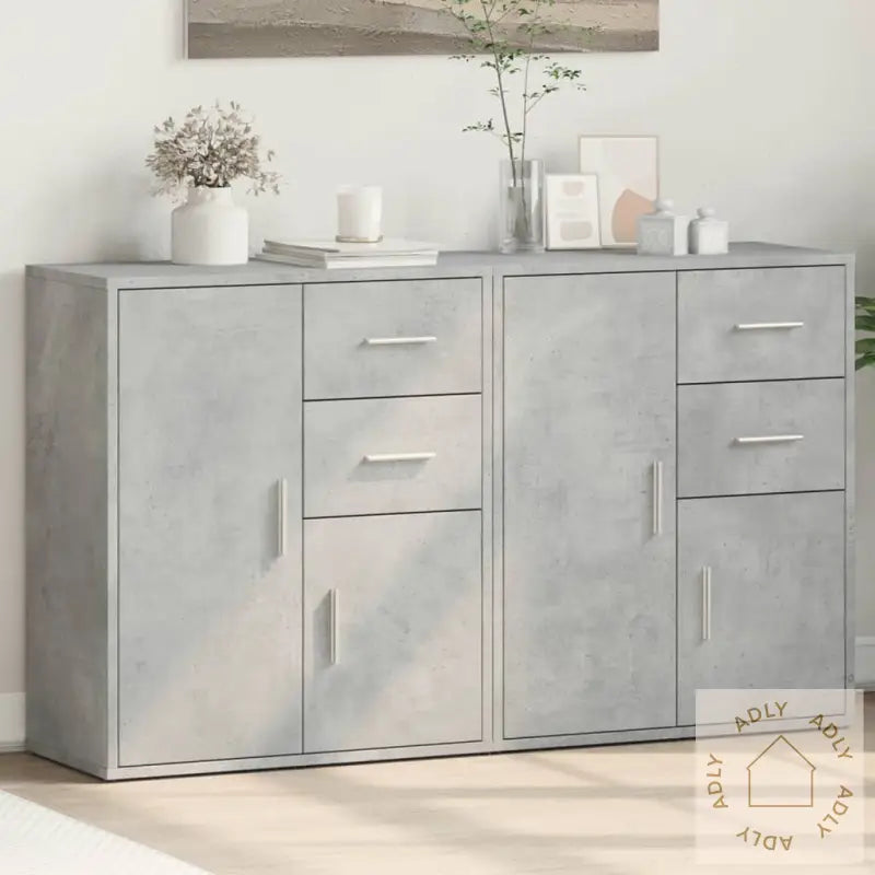Skjenker 2 Betonggrå 60X31X70 Cm Konstruert Tre