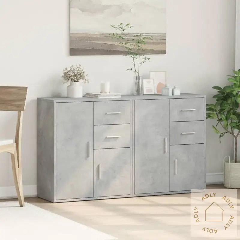 Skjenker 2 Betonggrå 60X31X70 Cm Konstruert Tre