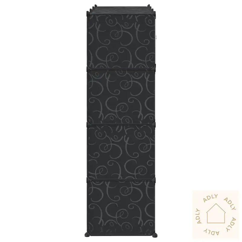 Modulskap Med 9 Rom 109X36,5X143 Cm Svart Og Hvit