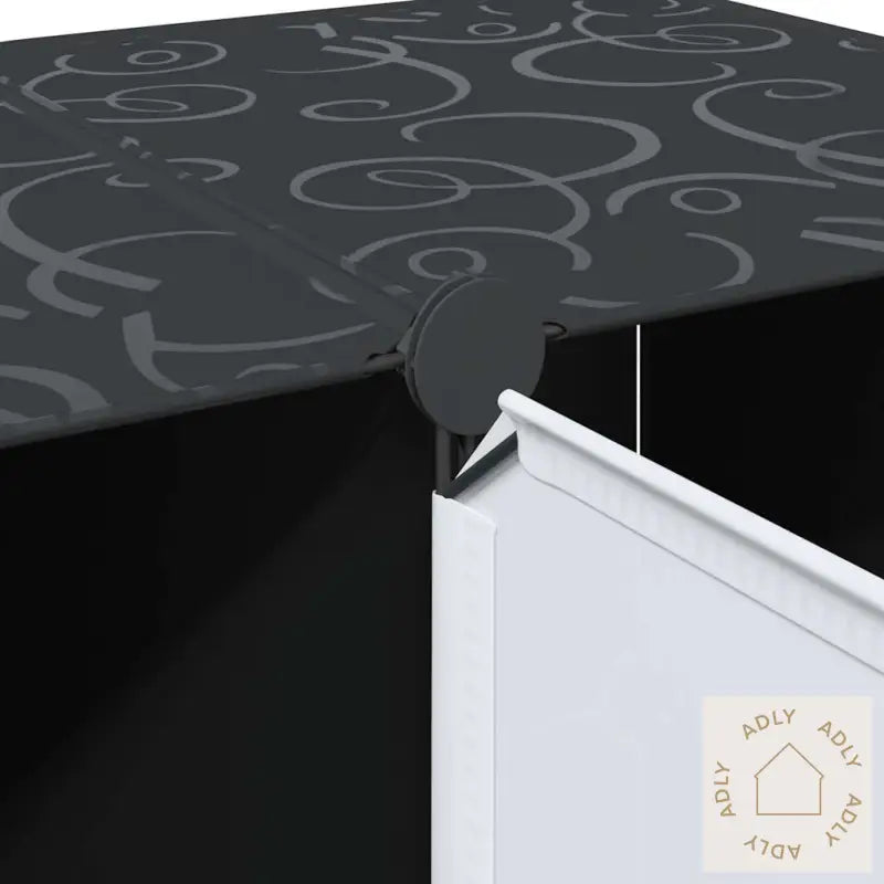 Modulskap Med 9 Rom 109X36,5X143 Cm Svart Og Hvit