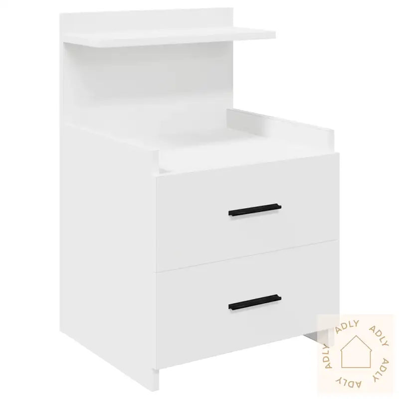 Nattbord 2 Stk Med 2 Skuffer Hvit 40X36,5X62 Cm