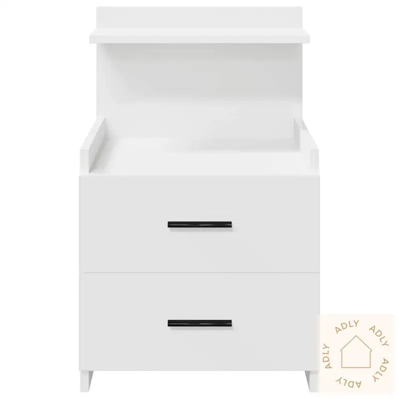 Nattbord 2 Stk Med 2 Skuffer Hvit 40X36,5X62 Cm
