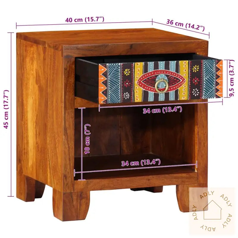 Nattbord 2 Stk 40X35X45 Cm Heltre Akasie