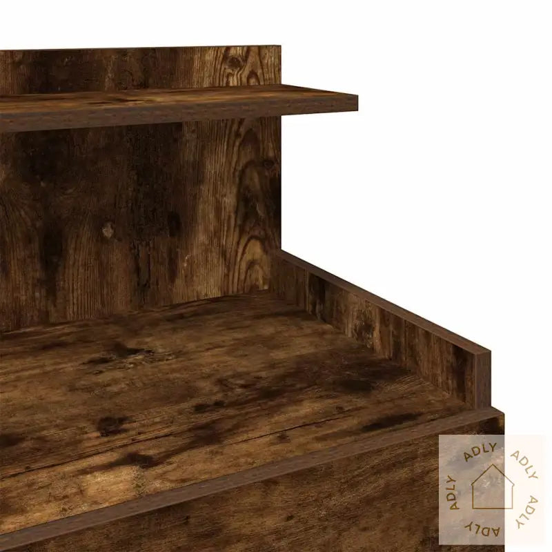 Nattbord 2 Stk Med 2 Skuffer Røkt Eik 40X36,5X62 Cm