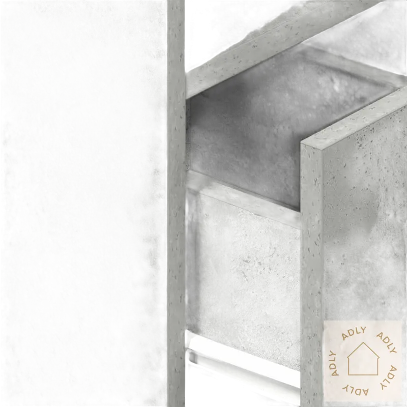 Grå betongshelving til stilfulle nattbord med oppbevaringsplass til hjemmet ditt