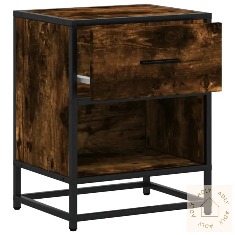 Nattbord 2 Stk Røkt Eik 40X31X50 Cm Konstruert Tre