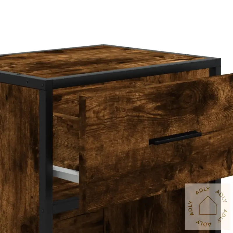 Nattbord 2 Stk Røkt Eik 40X31X50 Cm Konstruert Tre