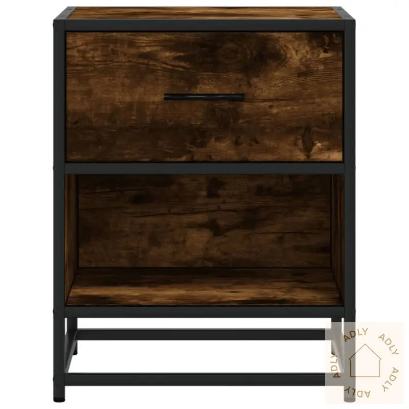 Nattbord 2 Stk Røkt Eik 40X31X50 Cm Konstruert Tre