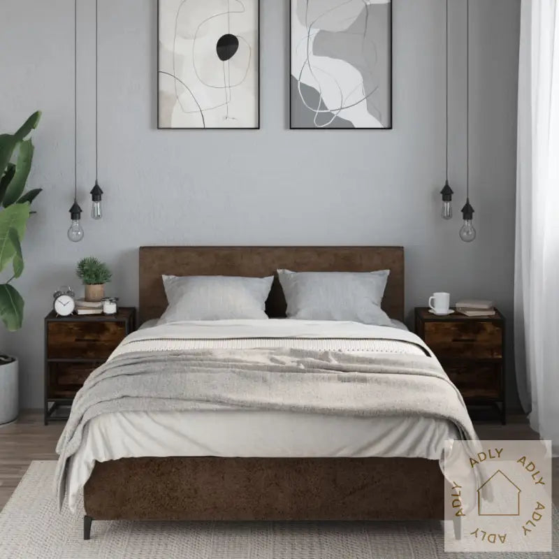 Nattbord 2 Stk Røkt Eik 40X31X50 Cm Konstruert Tre