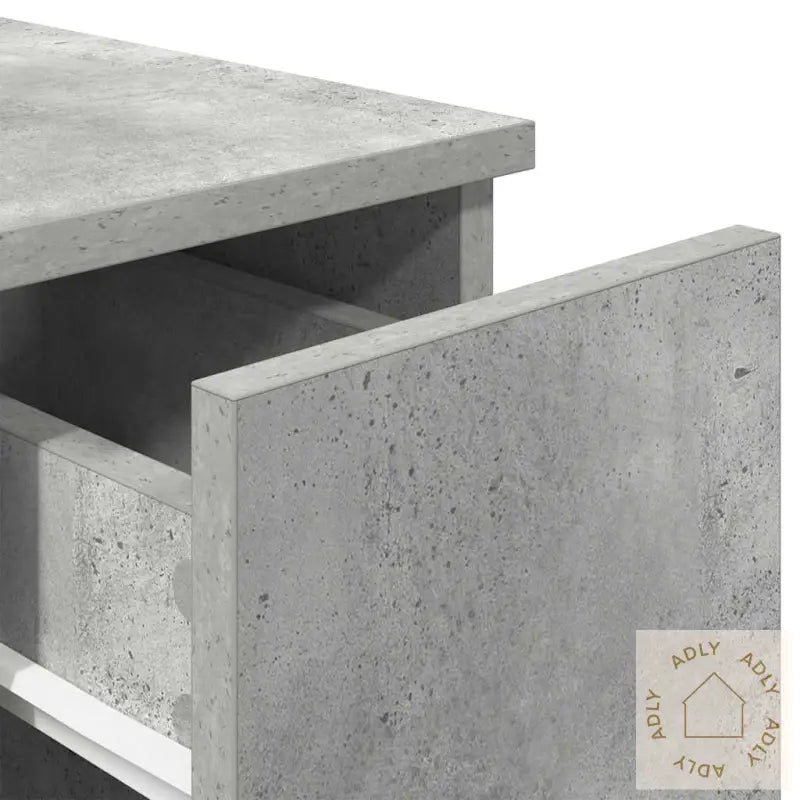 Nattbord Med Skuff 2 Stk Betonggrå 20X36X60 Cm