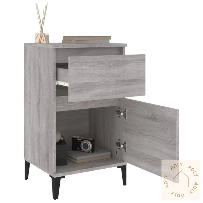 Nattbord 2 Stk Grå Sonoma 40X35X70 Cm